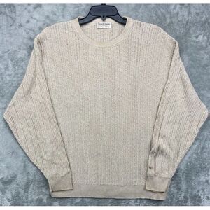VTG Tricot St ‎ Raphael Mens Sweater Size XL 90s Knit Cream Made USA